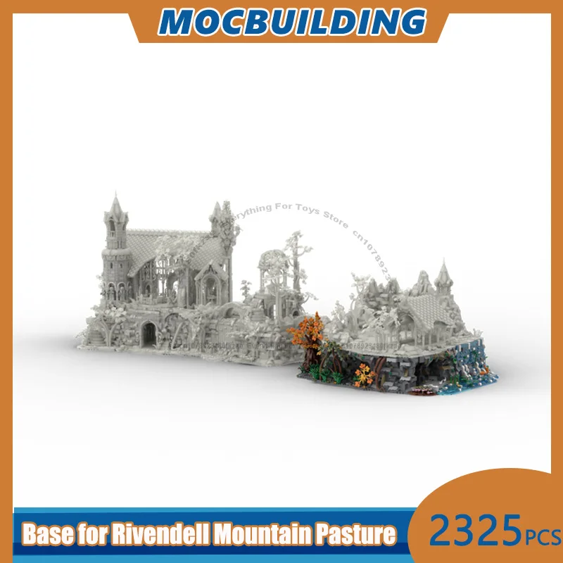Base for Rivendell Mountain Pasture with Stables Model MOC Building Blocks DIY Assemble Bricks Creative Toys Gifts 2325PCS
