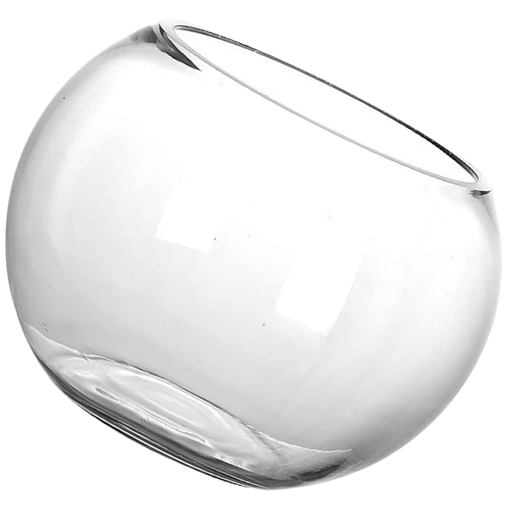 Glass Fish Tank Portable Bowl Bowls Clear Keeper Round Aquarium Desktop Holder Small Pickles Kit