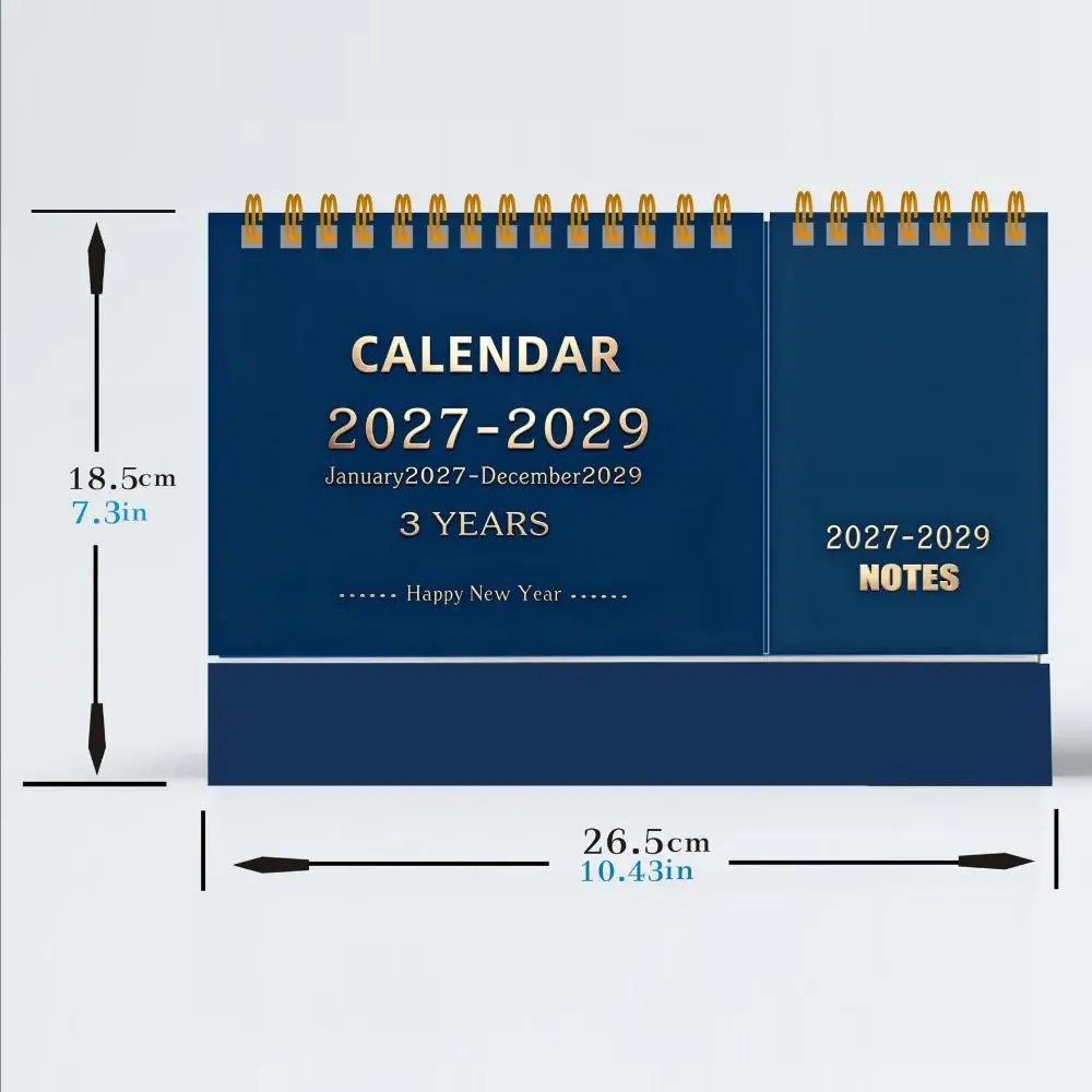 New Jan. 2027 - Dec. 2027 2027 Desk Calendar Daily Study Elegant Double-coil Calendar Exquisite Foldable English Calendar Office