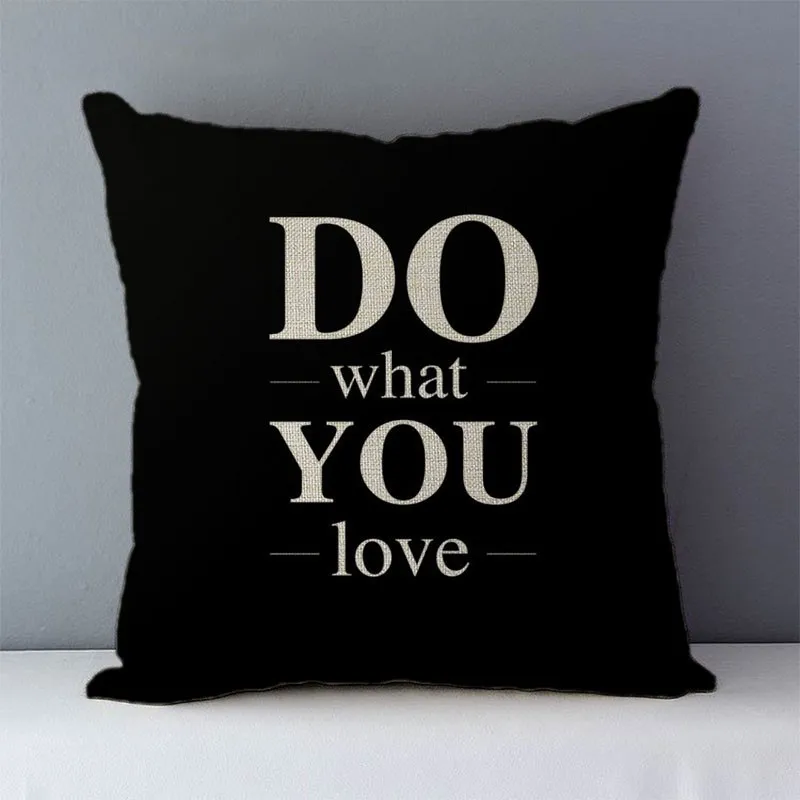 Quality home decorative cushion cover 45x45cm cozy couch pillow covers pillowcase DO what you love printed creative phrase QXD5