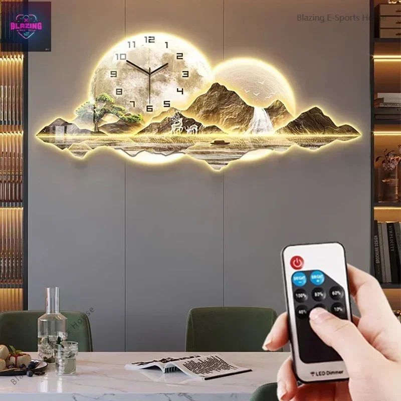 Living Room Wall Clocks Led Art Mural Modern Creative Aesthetic Silent Wall Watch Minimalist Horloge Murale Home Decoration