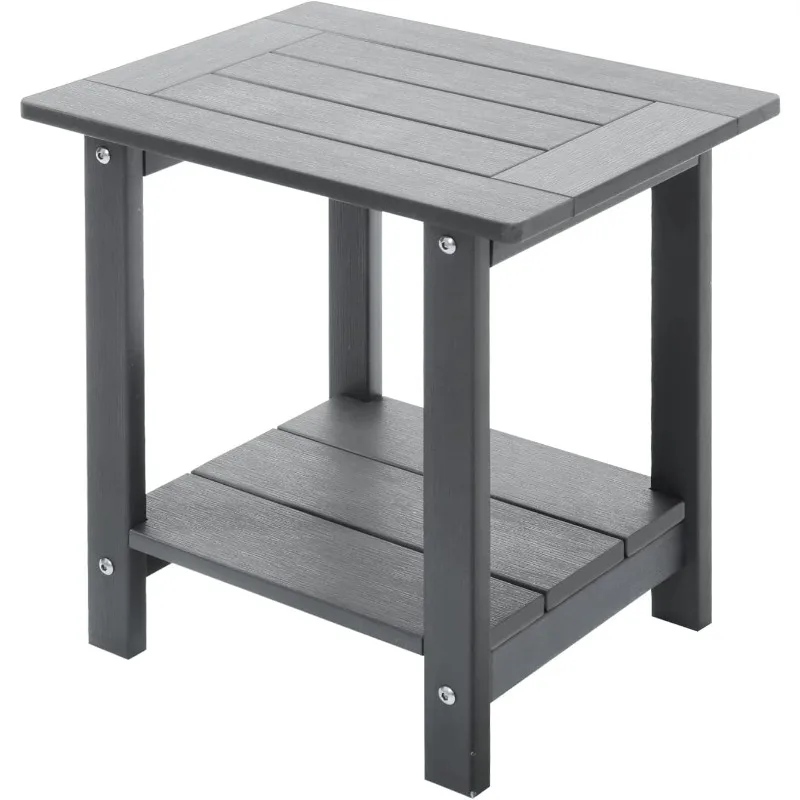 

Double Adirondack Outdoor Side Table Weather Resistant, Outdoor Rectangular Patio End Table for Adirondack Chair