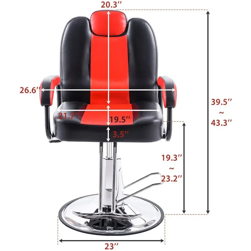 Hydraulic Recliner Barber Chair For Hair Salon With 20% Extra Wider Seat & Heavy