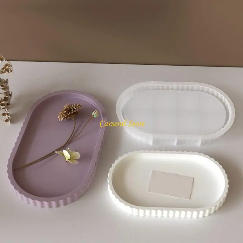 

M4YF Creative Striped Oval Resin Mold For Handmade Jewelry And Trinkets Storage Box