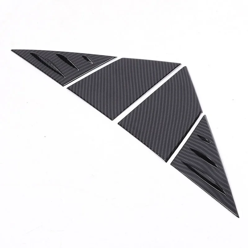 For Fiat 500 2010+ Car Rearview Mirror Side Triangle Spoiler Trim ABS Carbon Fiber Pattern Exterior Accessories 4 Pcs