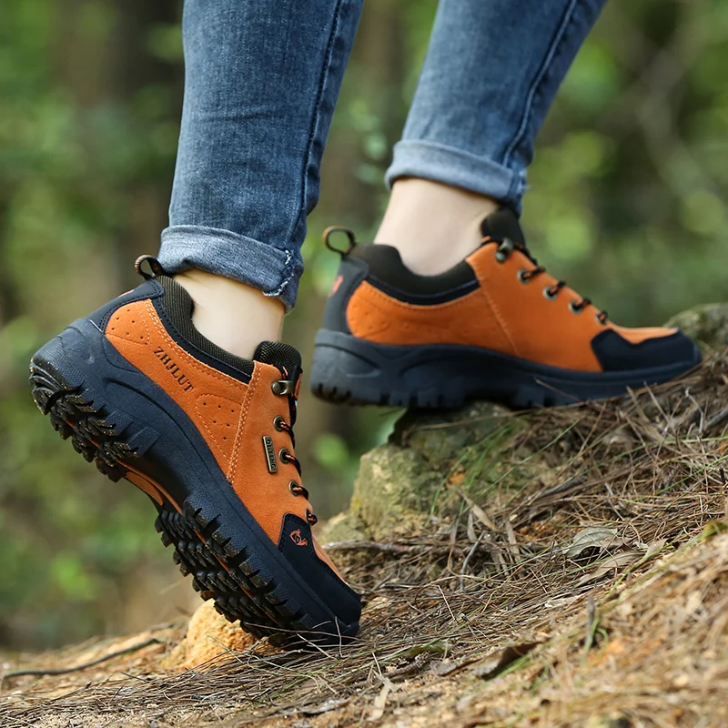 High Quality genuine leather Hiking Shoes Non-Slip Men\'s Autumn Sneakers Hiking Shoes Men\'s Shoes Hiking Shoes Sneakers