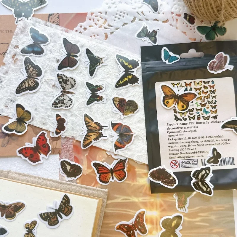 52Sheets Writing Stationery Cartoon DIY Decorative Supplies Embellishment Inspired Butterfly Kawaii  Sticker Scrapbook 150*105mm