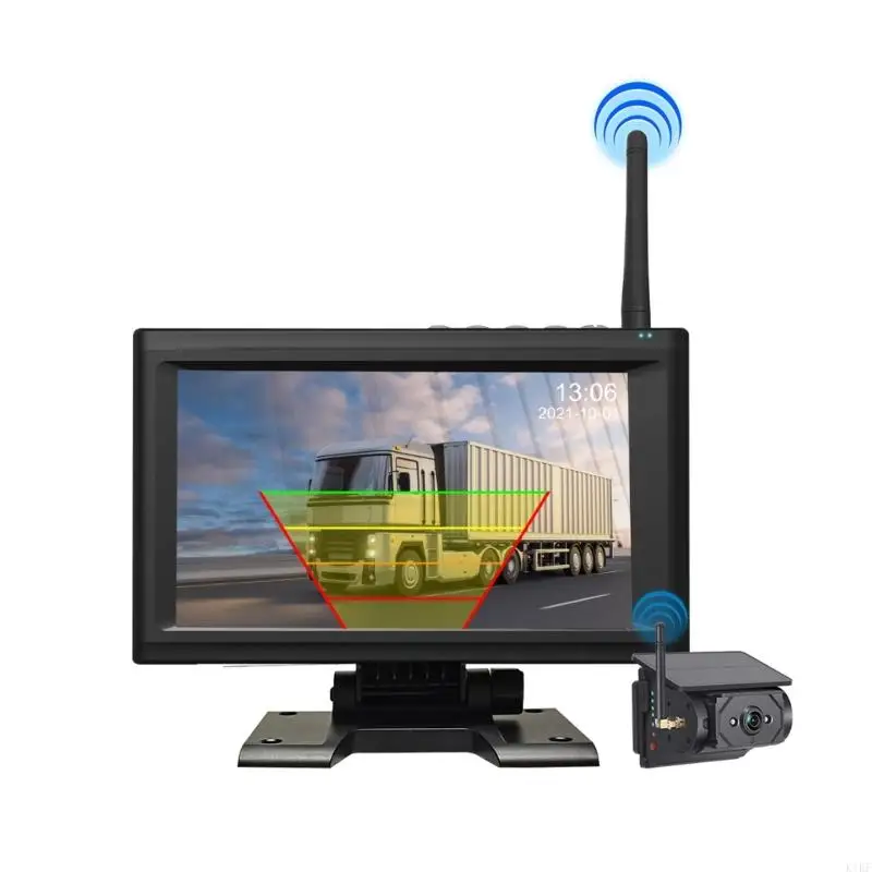 Radiowa kamera rezerwowa na energię słoneczną 1080P 720P Wyświetlacz z siedmioma stopami Nocturnalvision IP69K Nieprzepuszczalna