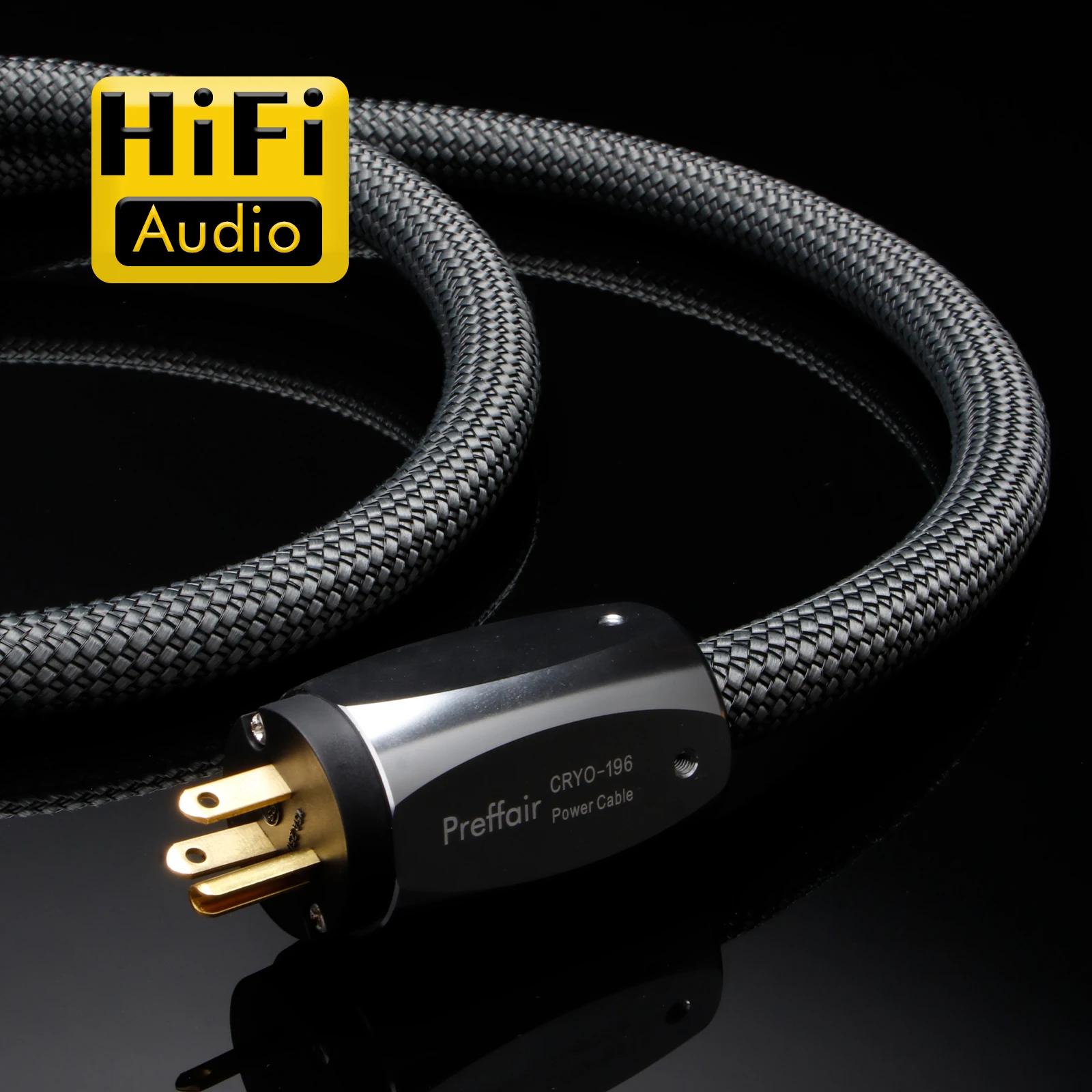 HIFI CRYO196 Stromkabel US/EU/AU Audiophiles Netzkabel für Verstärker CD-Player EU-Stromleitung Grünes Geflecht Hifi-Stromkabel – Detail 9