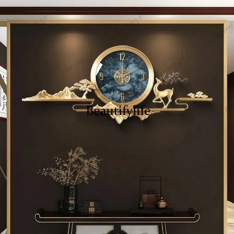 F150  Nordic Style Gold Wall Clock Unique Round Metal Cute Design Digital Clock Living Room Modern Orologio Da Parete Home