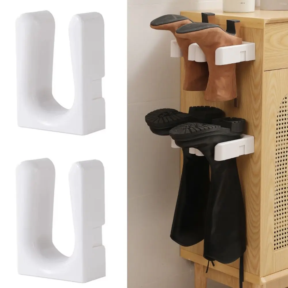 2Pcs New Wall-mounted Slipper Rack Drainage Self-adhesive Shoes Storage Rack Punch-Free Shoe Drying Rack Household