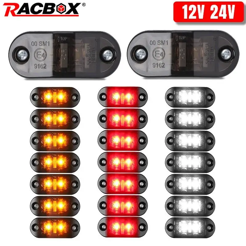 

E4 12V 24V Truck Brake Light LED Clearance Lamp Side Marker Stop Signal For 4X4 Bus Boat Trailer Tractor Road Roller Camper Van