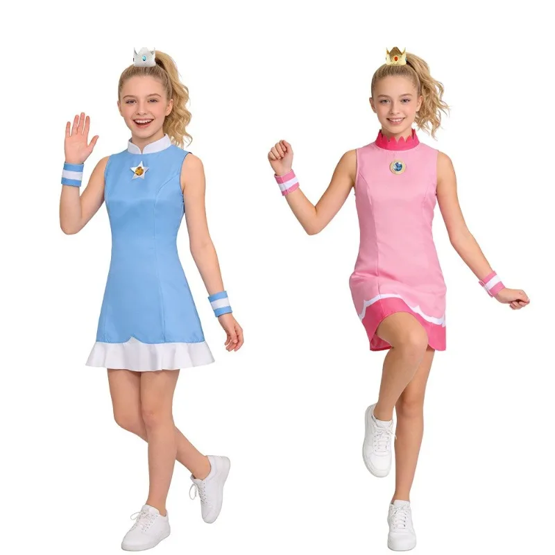 Super Malirio Tennis Sports Princess Dress Princess Peach Daisy Rosalina Cosplay Dress Festival Party Stage Performance Outfit