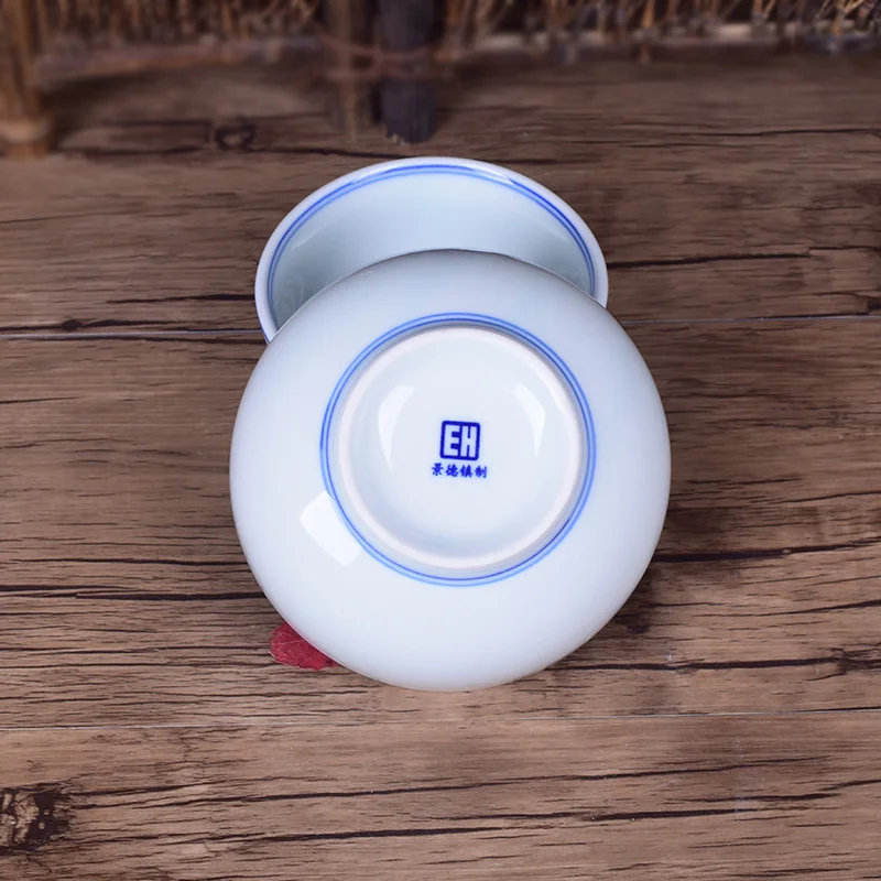 Chinese Blue And White Porcelain Bowl Thickened Blue Edge Ceramic Rice Soup Bowl