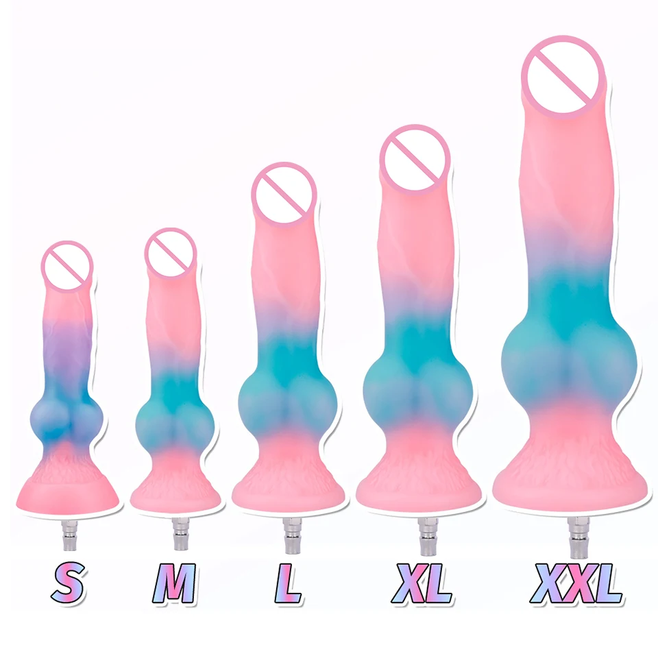 Sex machine Luminous Anal Dildos Attachment VAC-U-Lock Sex Love Machine for Woman Sex Products for Female G-spot, Mixed-color