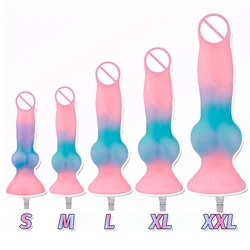 Sex machine Luminous Anal Dildos Attachment VAC-U-Lock Sex Love Machine for Woman Sex Products for Female G-spot, Mixed-color