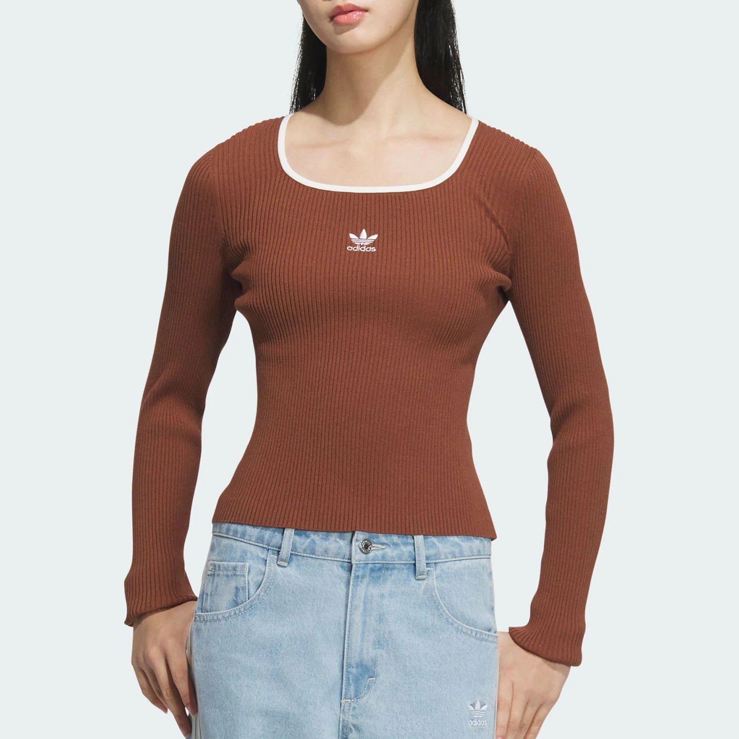 

Adidas genuine genuine Women's Retro Knit Fitted T-Shirt JM8053