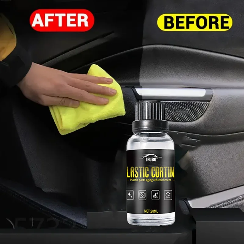 [Fast Arrival] Crystal Clear Car Plastic Restoration Kit - Enhance Black Gloss, Interior Dust Protection & Maintenance