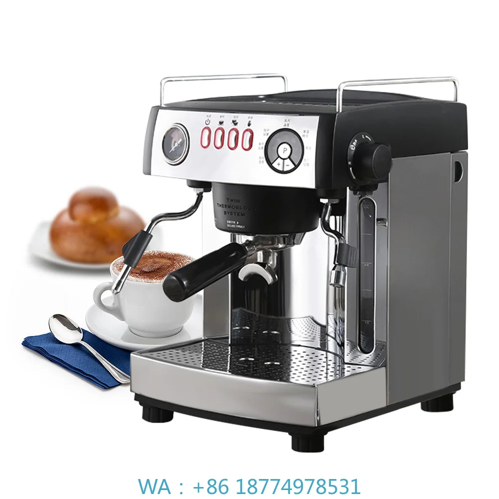 Stainless Steel Vibration Pump Espresso Brewing Maker, Italian Commercial Style With 15 Bar Pressure for Coffee Preparation
