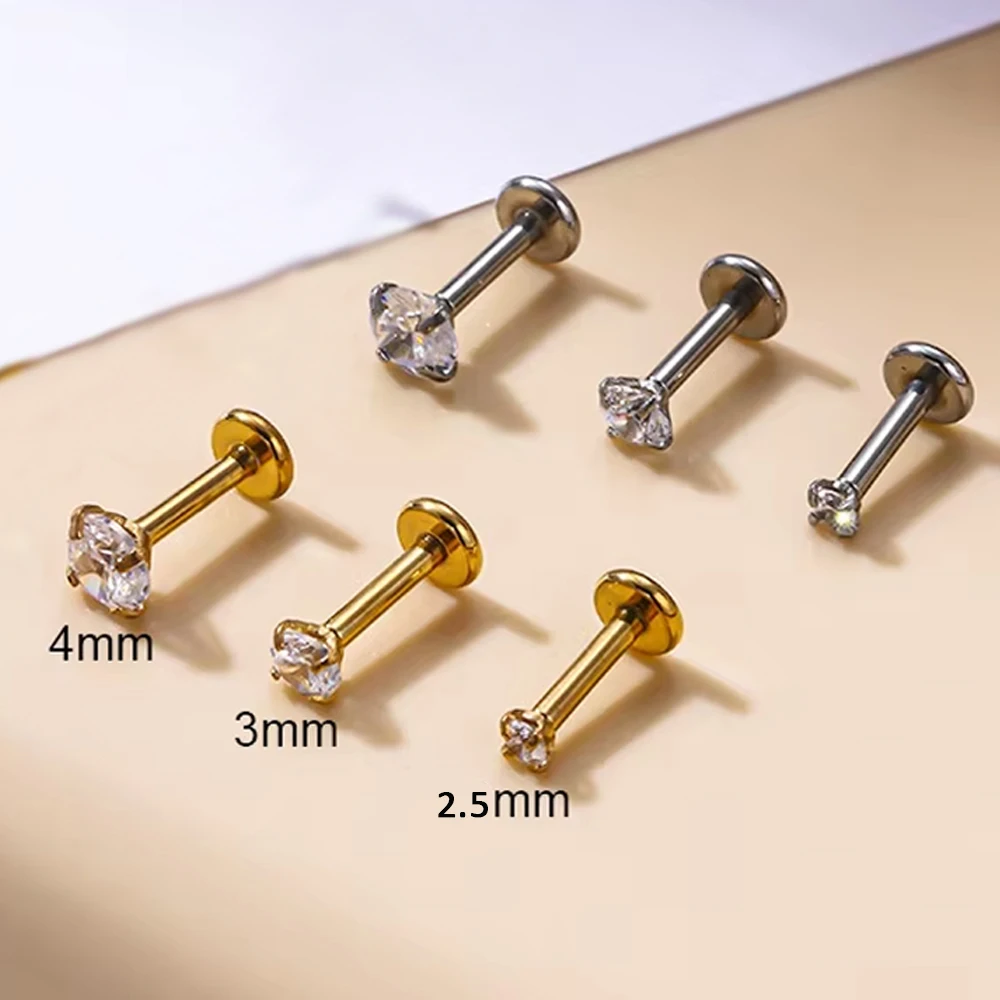 G23 Titanium Round Lab Piercing Nose Stud, Body Jewellery