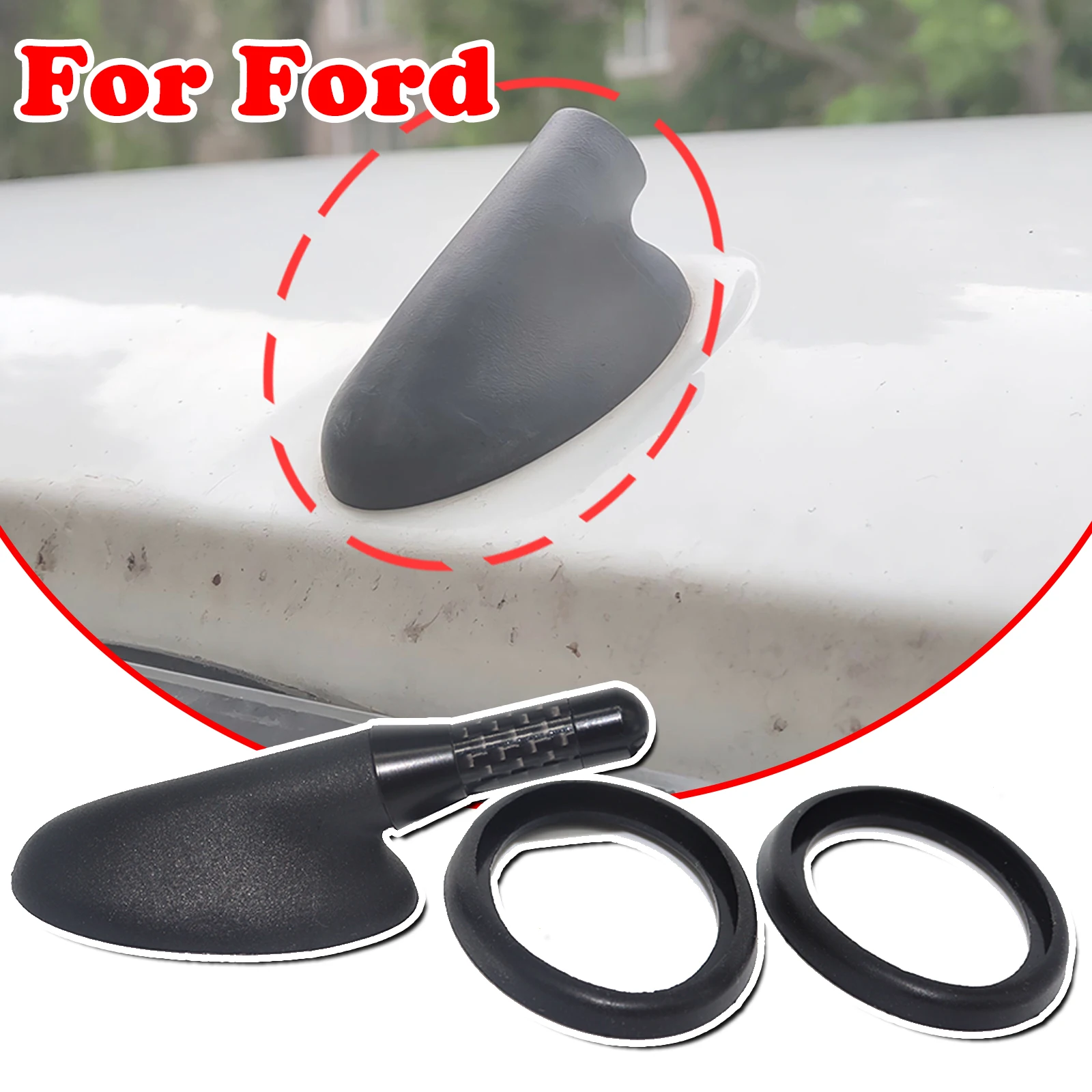 

3.6cm/1.42in Carbon Fiber AM/FM Antenna Bee Sting Aerial Mast Radio For Ford Roof Mount Short Rod Gaskets Base Seal Replacement