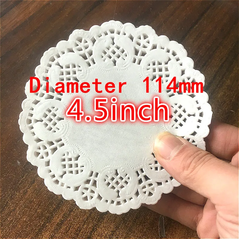 100pcs 4.5inch White Round Paper Doilies Doily Lace Placemats for Wedding Christmas Birthday Party Cake Table Decoration