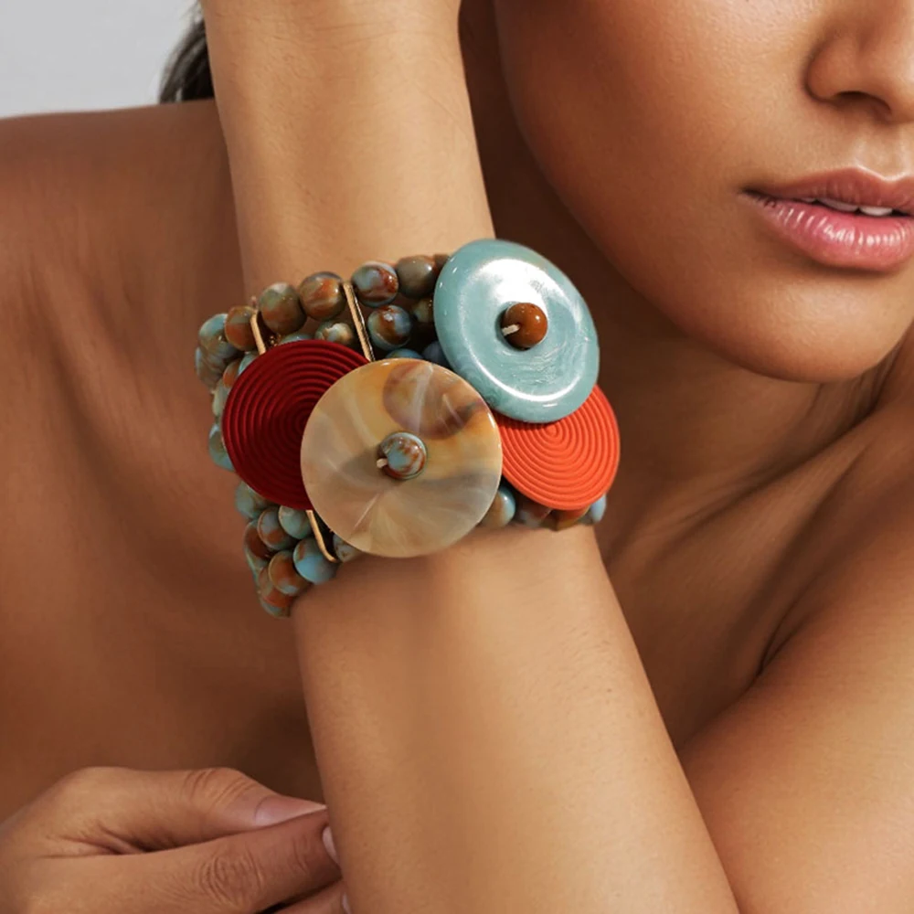 Statement Boho Colorful Beads Bracelet Set Handmade for Women Girl