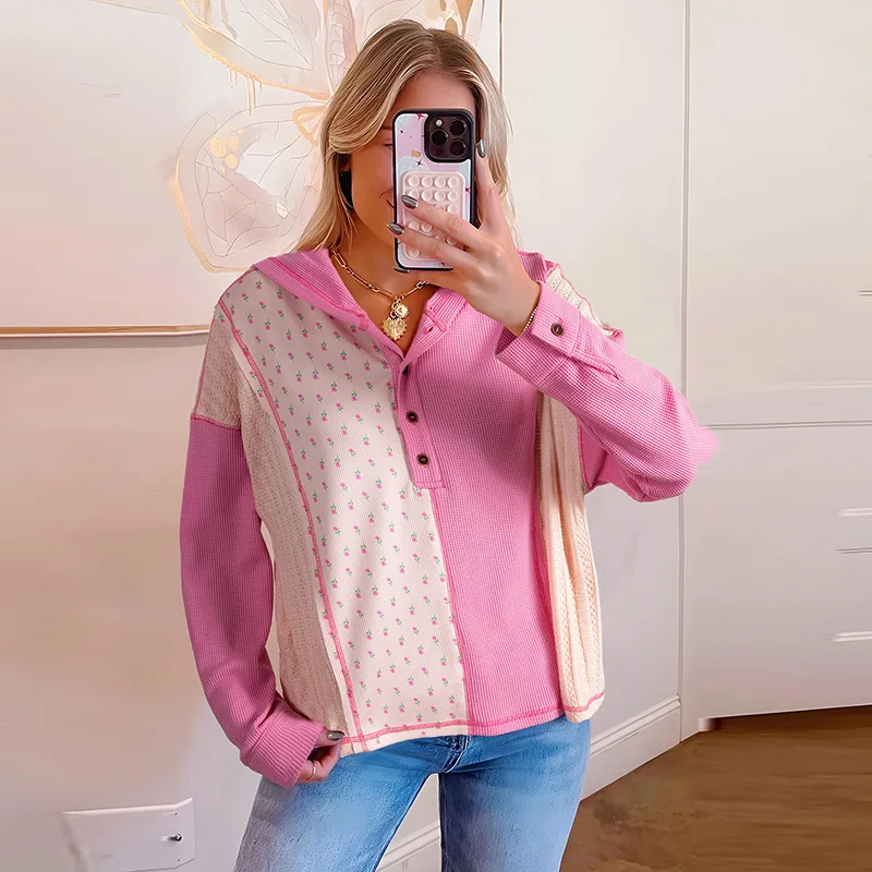 

2025 Autumn New Hooded Long Sleeve Top for Women, Sweet and Loose, Meat Covering Hoodie for Women