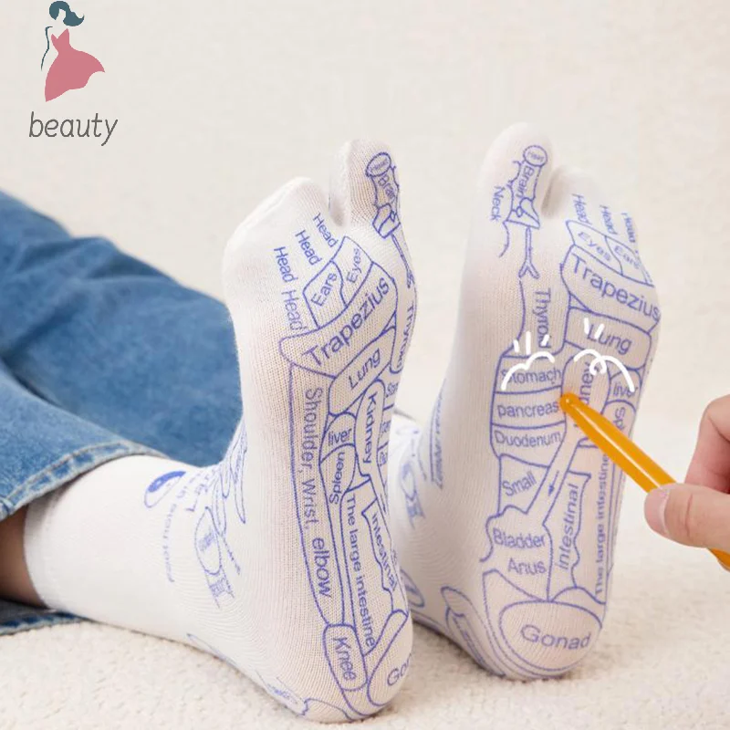 Foot Massage Socks Acupressure Reflexology Socks Yoga Foot Massage Foot Point Diagram Acupoint Socks With Massage Sticks