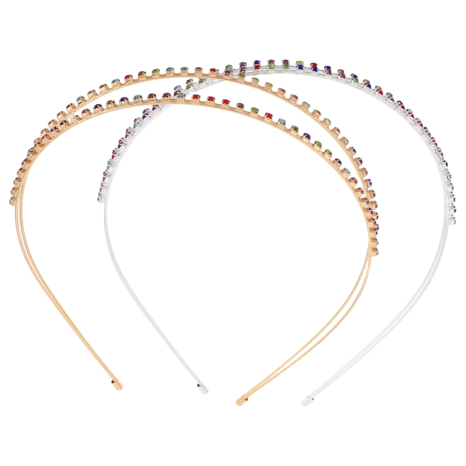

2 Pcs Headband Rhinestone Bridal Wedding Crystal Hair Clips for Women Cute Accessories Birthday Bridesmaid