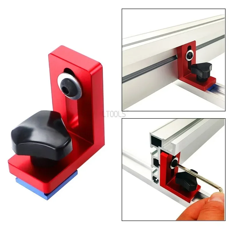 30/45Type Miter Track Stop Woodworking T Slot Stopper Miter Gauge Aluminium Alloy Miter Track Jigs Workbench Guide Rail Retainer