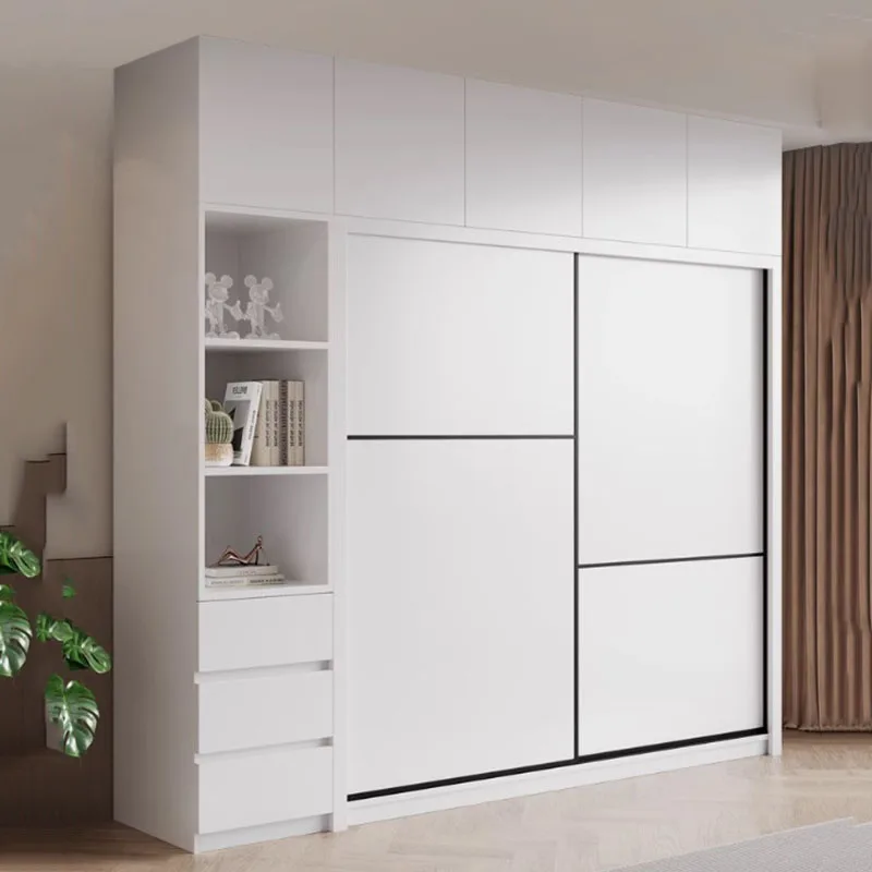 

Luxury Modern Wardrobe Storage Stackable Clothes White Nordic Wardrobe Bedroom Wooden Armario Ropero Dormitorio Room Furniture