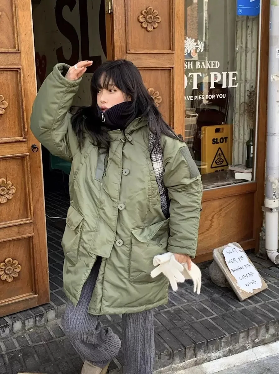 

Теплая хлопковая верхняя одежда Jaet PREON Work Winter New Sle, универсальное моющееся пальто средней длины с капюшоном и застежкой-молнией Long Sve