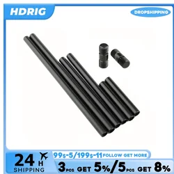 HDRIG Standard 15mm Rods Pack with Extendable M12 Thread Rod Cap Connectors Aluminum Alloy Rods Combination Camera Rail Rod