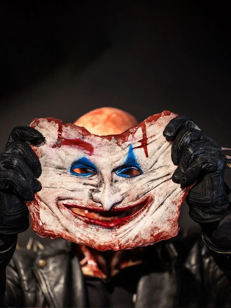 Halloween Gruselige Totenkopfmaske Halloween Party Karneval Cosplay Prop Neuheit Realistische Totenkopf Latexmaske Böser roter Totenkopf Kopfbedeckung