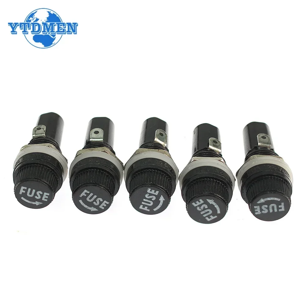 5PCS Fuse Holders 5x20mm 6x30mm Black Insurance Tube Socket Fuse Holder  for 5*20mm 6*30mm Insurance Panel