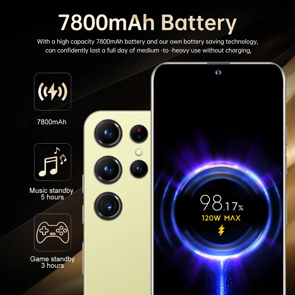 Oryginalny telefon komórkowy S24 Ultra 5G smartfon 7.3HD Android 16G + 1TB 7800mAh telefony komórkowe globalna wersja telefony komórkowe odblokowane