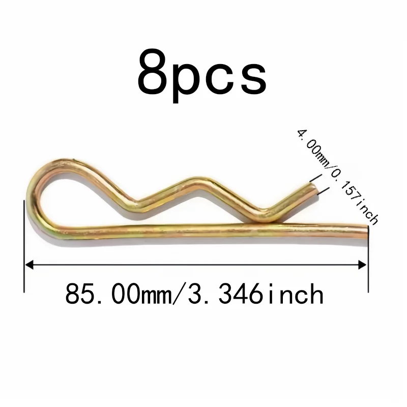 8 pcs 4*85mm M4 M4*85mm R-Clip Cotter Pins, Easy Install No Tools, Multipurpose Versatile Durable, Multipurpose