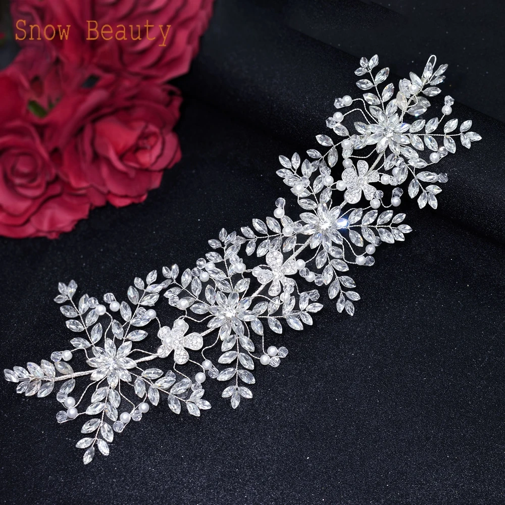 DZ003 Elegant Bridal Headband Romantic Wedding Headdress Hair Jewelry Queen Diadema Crystal Prom Hair Accessories Bride Tiara