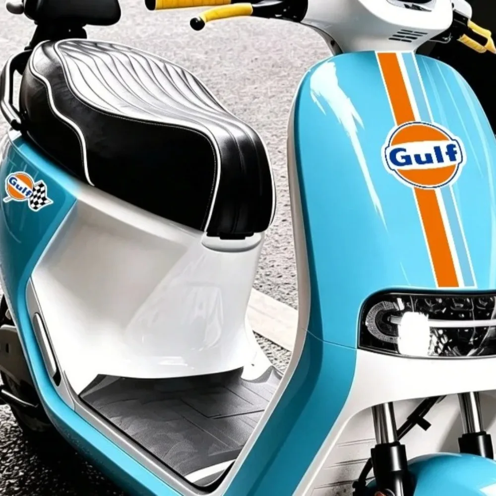 Motorcycle Strips Stickers Waterproof Vinyl Decal Helmet Orange PVC Sticker Fuel Tank Motorcycle Keychain Accessories for Gulf