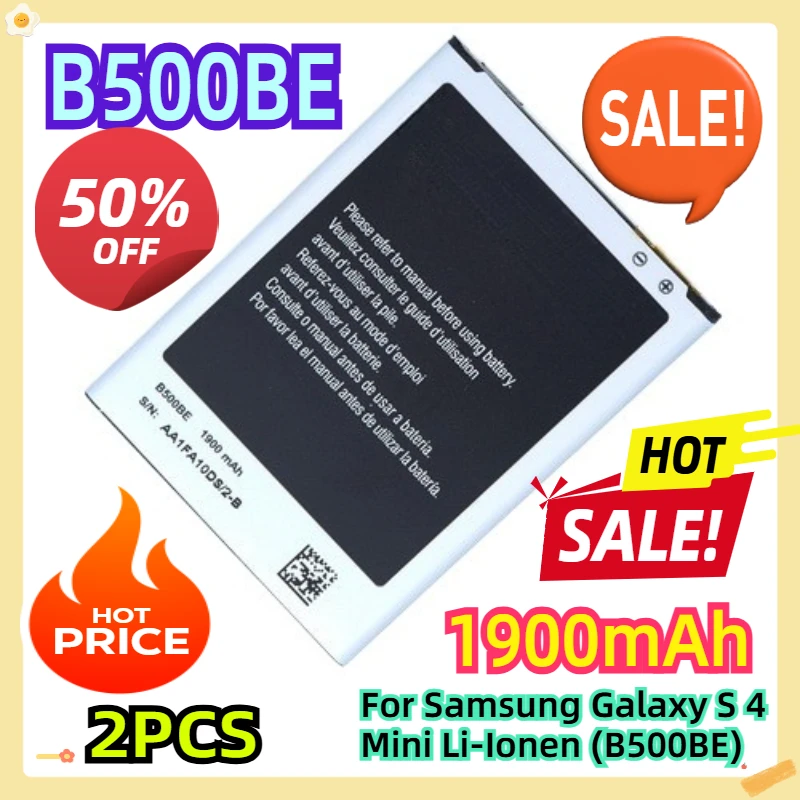 

For Samsung Galaxy S 4 Mini 1900mAh Li-Ionen (B500BE) 2pcs