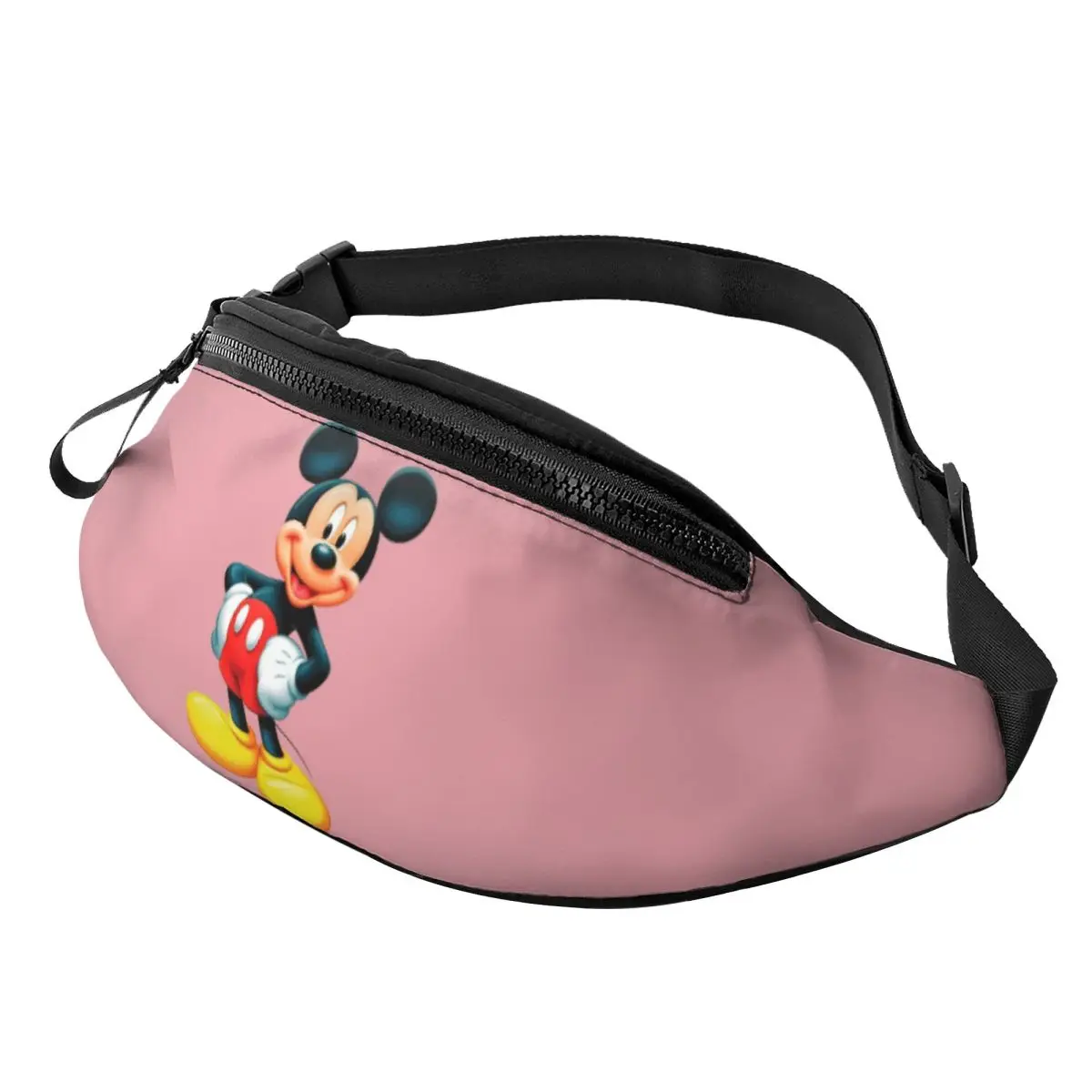 Custom Mickey Mouse Minnie Fanny Pack Women Men Cartoon Crossbody Waist Bag for Traveling Phone Money Pouch