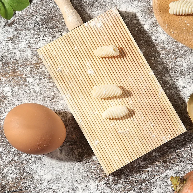 

New Wood Rubbing Panel Italian Soup Dumpling Tool Pasta Board Baking Stripe Shaped Mold Spiral Hemp Food Board