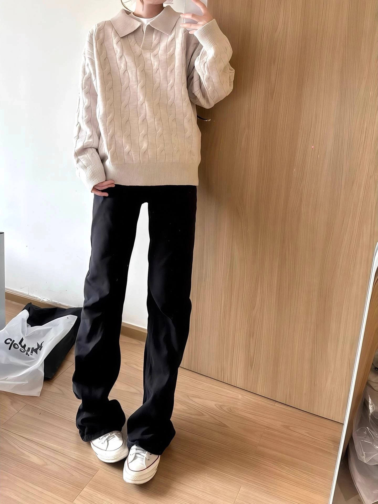 

Black Fleece Lined Straight Leg Jeans Men's Winter High Street American Style Slimming Bootcut Trousers Cleanfit Casual Jeans