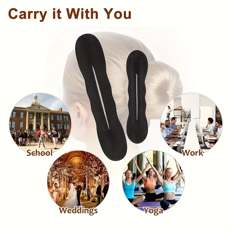 4 قطع من أدوات تجعيد الشعر البلاستيكية الإسفنجية لصانعة كعكة الموضة للنساء للاستخدام اليومي وإكسسوارات الشعر