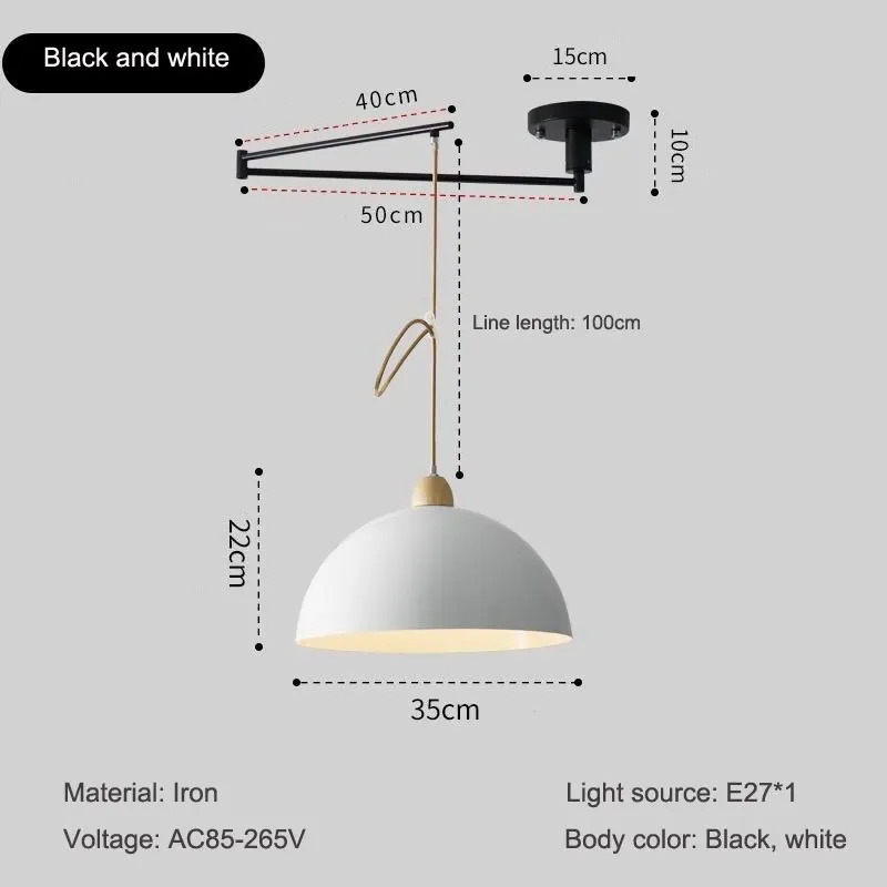 Lampadario portatile in legno per ristorante moderno Bauhaus bilanciere tavolo da pranzo telescopico cucina lampada a sospensione da comodino