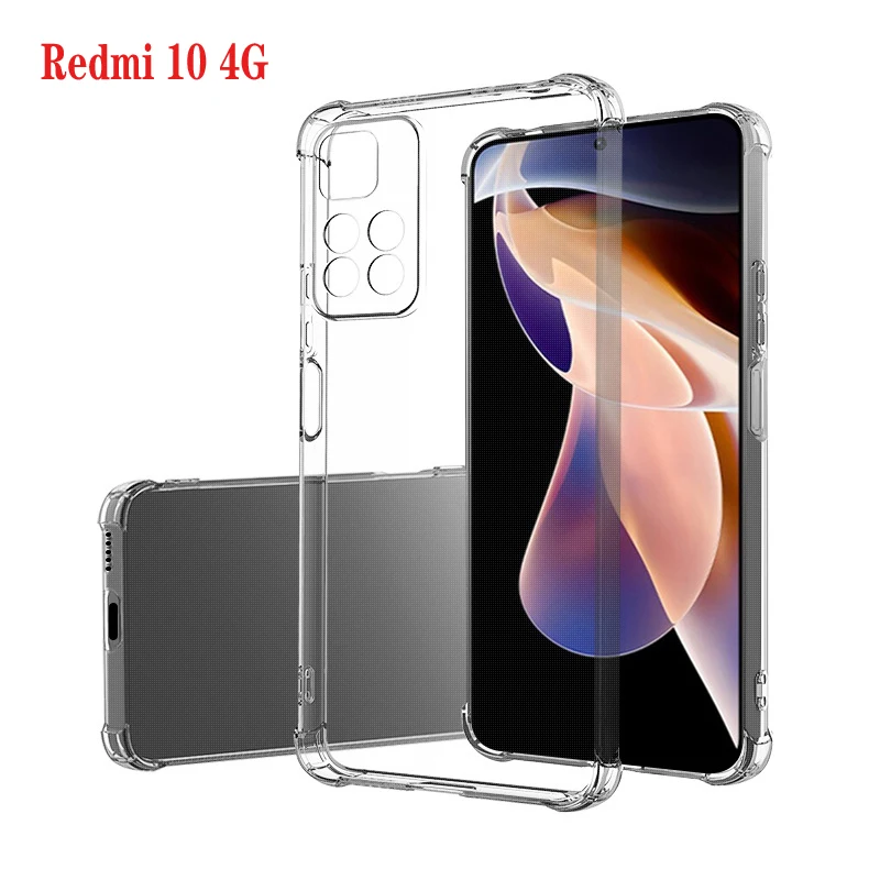 1.5MM Thick Air-Bag Clear Case For Xiaomi Redmi 10 4G 2021 Shockproof Transparent Cover Redmi10 4G