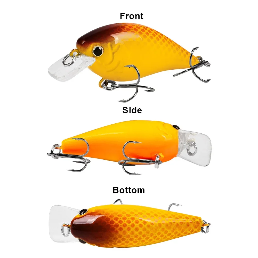 6pcs Diving Fishing Lures Crank Wobblers Minnow Artificial Bass Bait 7cm 13g Square Bill Crankbait Hard Lures with Gift Box