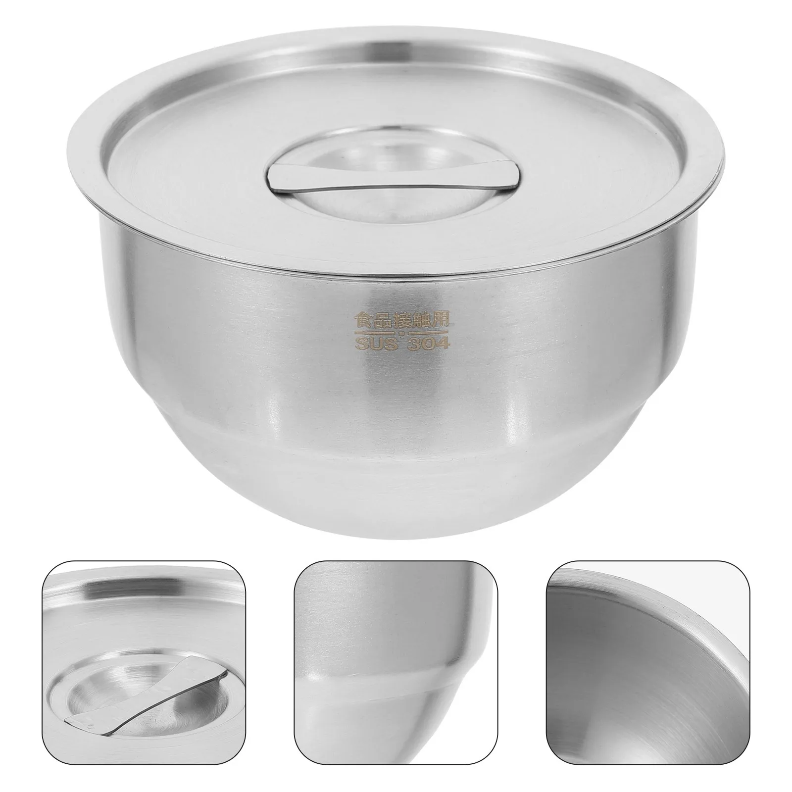 

1Pcs Steamed Egg Bowl Stainless Steel Thickened Design Soup Bowl Large for Household Kitchen Use Household Kitchenware