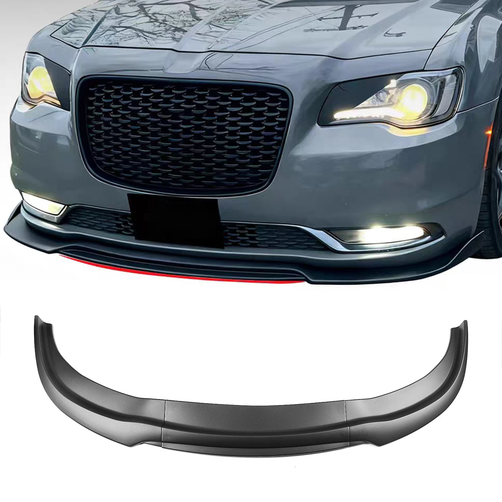 For Chrysler 300 C S Touring V2 2015-2023 Front Bumper Spoiler Lip Gloss/Matte Black Lower Blade Air Dam Splitter Body Protector